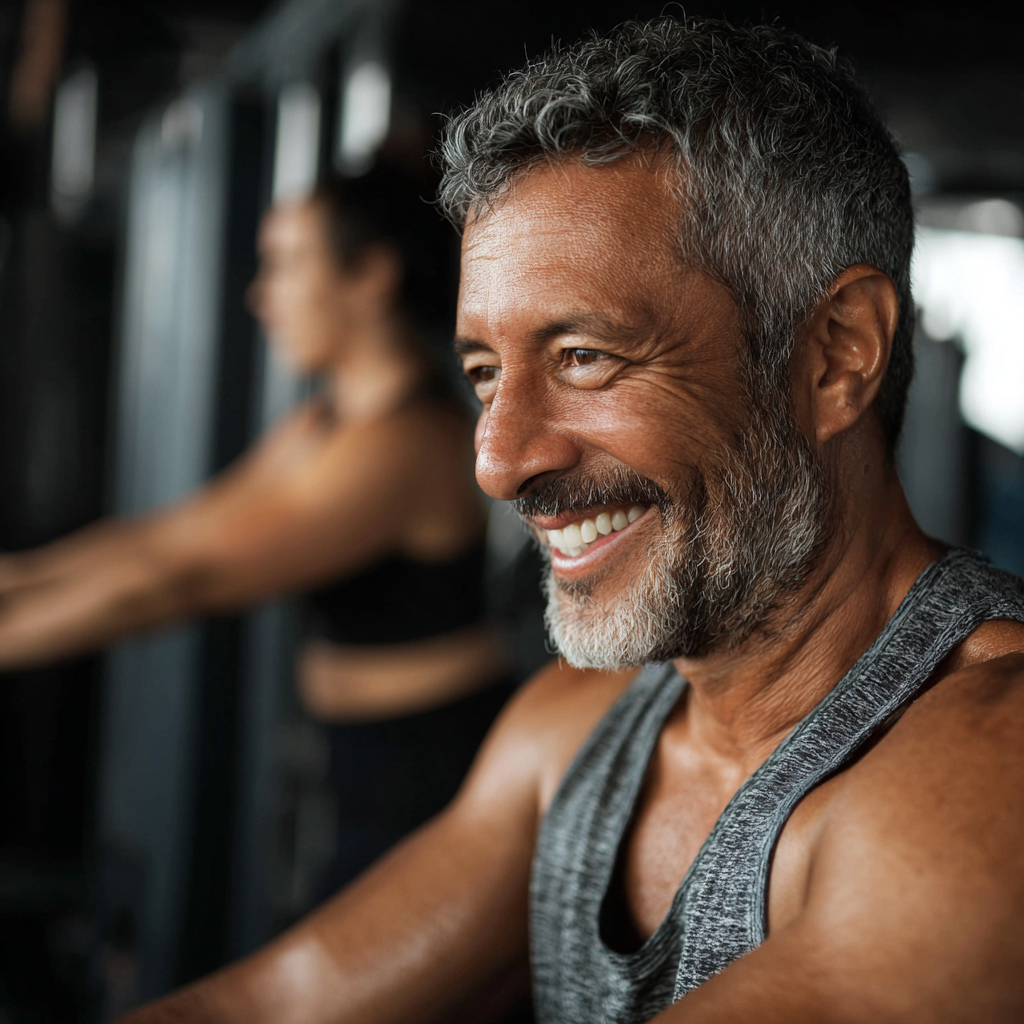 Adultos colombianos sonrientes disfrutando de una comida saludable y nutritiva en un ambiente relajado
